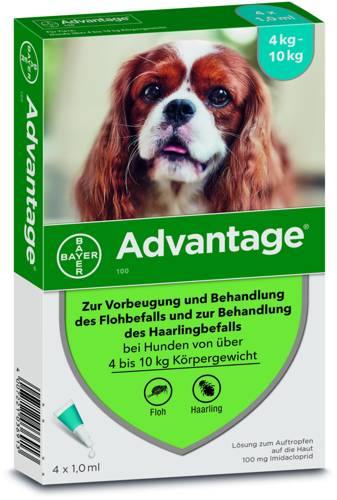 Advantage 100 mg für Hunde von 4 kg bis 10 kg Valsona