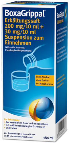 BoxaGrippal Erkältungssaft 200 mg/10 ml + 30 mg/10 ml Suspension zum Einnehmen
