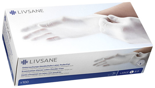 Livsane Untersuchungs-Handschuhe Latex puderfrei L