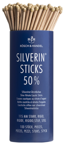 Silverin Sticks 50% mit Silbernitrat 115mm starr
