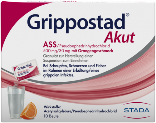 Grippostad Akut ASS/Pseudoephedrinhydrochlorid 500 mg/30 mg mit Orangengeschmack