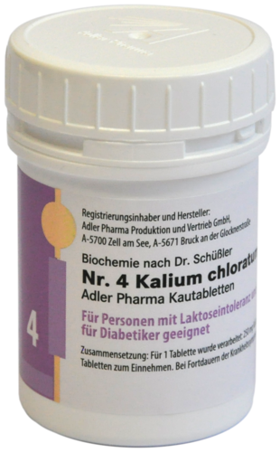 Adler Schüßler Kautablette Nr. 4 | Kalium chloratum D6